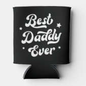 ダディ最高のーパパ父の日の写真白黒 缶クーラー (正面)