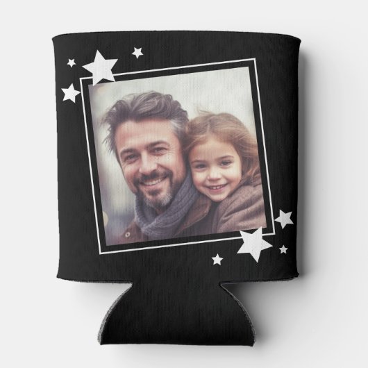 ダディ最高のーパパ父の日の写真白黒 缶クーラー (裏面)