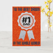 ダディ最高のー父の日のグリッターカード カード (黄色い花)