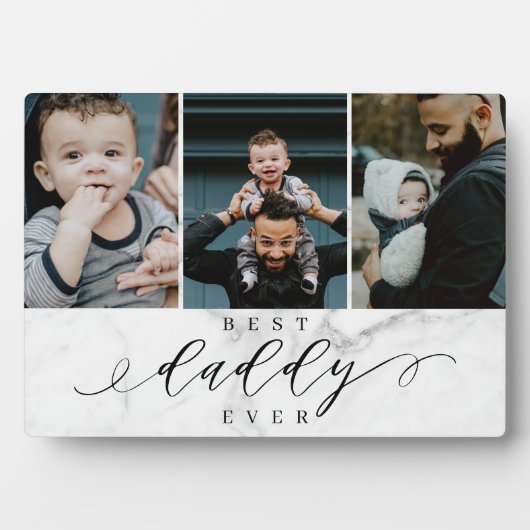 ダディ最高のー・エイバー父の日の写真コラージュ大理石 フォトプラーク (正面)