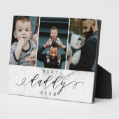 ダディ最高のー・エイバー父の日の写真コラージュ大理石 フォトプラーク (側面)