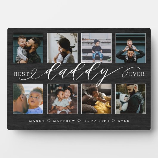 ダディ最高のー・エバー黒木目写真コラージュ フォトプラーク (正面)
