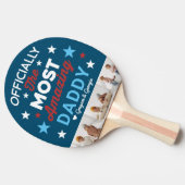 ダディ最高の・エバー |手書きフォトコラージュ 卓球ラケット (横)