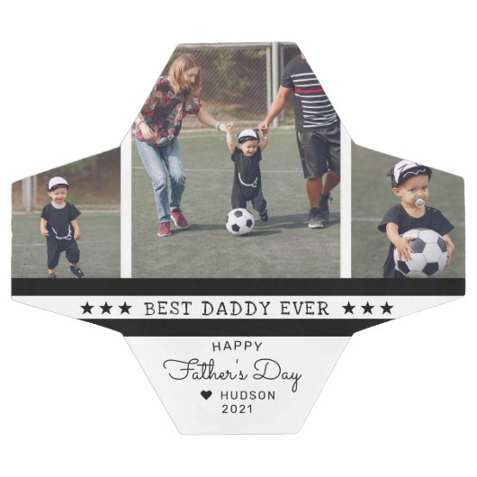 ダディ最高の・エバー |父の日3写真コラージュ サッカーボール (フラット)