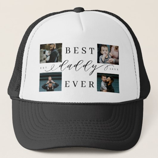 ダディ最高の・エバー | 父の日4写真コラージュ キャップ (正面)