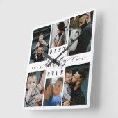 ダディ最高の・エバー |父の日6写真コラージュ スクエア壁時計 (傾斜)