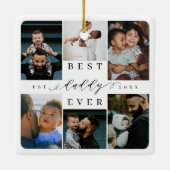 ダディ最高の・エバー |父の日6写真コラージュ セラミックオーナメント (裏面)