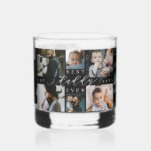 ダディ最高の・エバー |父の日8写真コラージュ ウイスキーグラス (左)