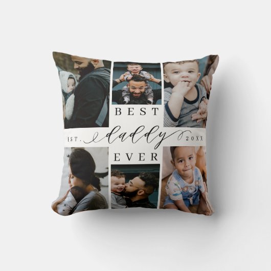 ダディ最高の・エバー |父の日8写真コラージュ クッション (正面)