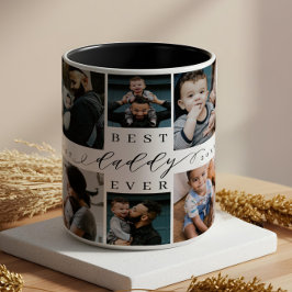 ダディ最高の・エバー |父の日8写真コラージュ ツートーンマグカップ