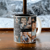 ダディ最高の・エバー |父の日8写真コラージュ ツートーンマグカップ