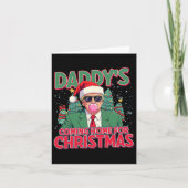 ダディ来ホームフォークリスマスサンタトランプおもしろいXm カード (正面)