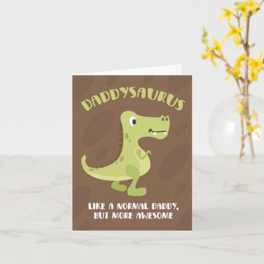 ダディ素晴らしサウルス父の日札 カード (黄色い花)