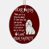 ダディ親愛マルチーズドッグパパ父の日 セラミックオーナメント (右)