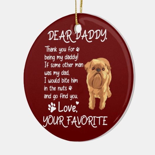 ダディ親愛ーブリュッセルグリフォンドッグパパ父の日 セラミックオーナメント (左)