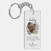 ダディ親愛 | 写真モダンハート父の日 キーホルダー (正面左)
