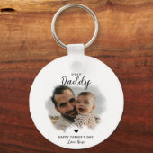 ダディ親愛 | 写真モダンハート父の日 キーホルダー (正面)