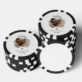 ダディ親愛 | 写真モダンハート父の日 ポーカーチップ (積み重ね)