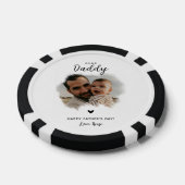 ダディ親愛 | 写真モダンハート父の日 ポーカーチップ (シングル)