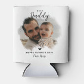 ダディ親愛 | 写真モダンハート父の日 缶クーラー (正面)