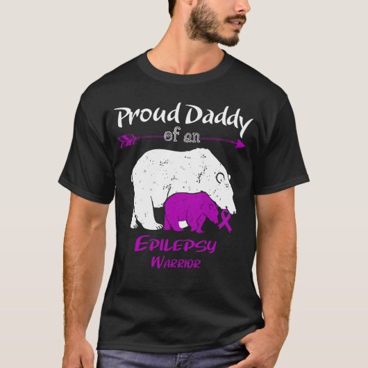 ダディ誇りを持ったベアてんかん認識度 Tシャツ (正面)