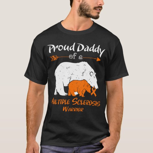 ダディ誇りを持ったベア多発性硬化症認識度 Tシャツ (正面)
