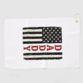 ダディ アメリカ国旗シャツデザイン_1 ゴルフタオル (横)