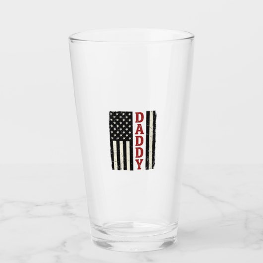 ダディ アメリカ国旗シャツデザイン_1 タンブラーグラス (正面)