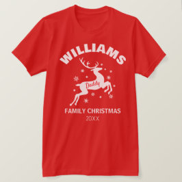 ダディ・ウィンター・トナカイ・ファミリー・クリスマスTシャツ Tシャツ