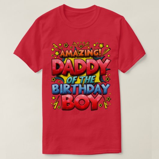 ダディ・オブ・ザ・誕生日・ボーイ・マッチングファミリーファーザヴィ Tシャツ (デザイン正面)