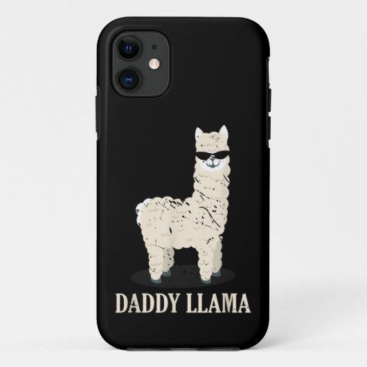 ダディ ラマ アルパカ おもしろ 動物好き Case-Mate iPhoneケース (裏面)