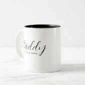 ダディ |父子供への日のスクリプト名 ツートーンマグカップ (正面左)