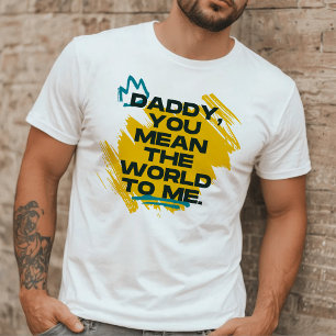 ダディ 黄色はっきりしたタイポグラフィ Tシャツ