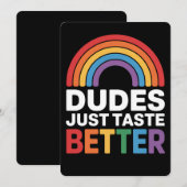 ダデズジャストテイストより良いおもしろいゲイレインボーLGBTQ 招待状 (正面/裏面)