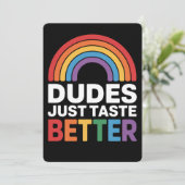ダデズジャストテイストより良いおもしろいゲイレインボーLGBTQ 招待状 (スタンド正面)
