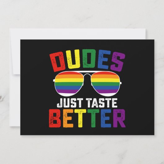 ダデズジャストテイストより良いおもしろいゲイLGBTプライド 招待状 (正面)