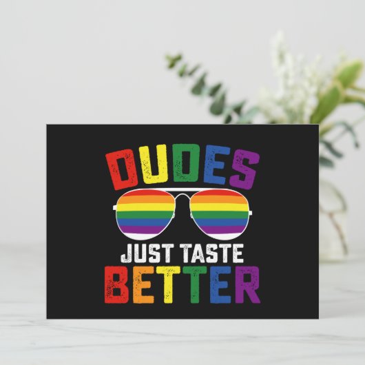 ダデズジャストテイストより良いおもしろいゲイLGBTプライド 招待状 (スタンド正面)