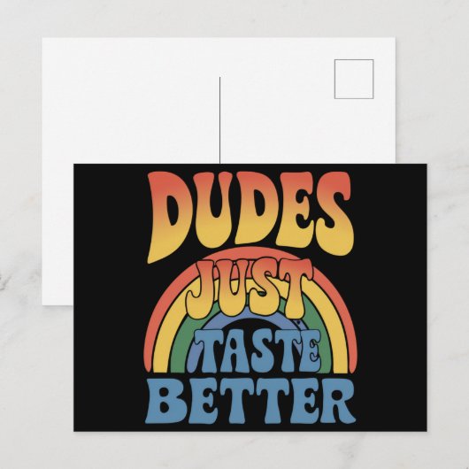 ダデズジャストテイストベターレインボーゲイプライドヴィンテージ ポストカード (正面/裏面)