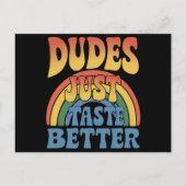 ダデズジャストテイストベターレインボーゲイプライドヴィンテージ ポストカード (正面)