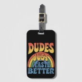 ダデズジャストテイストベターレインボーゲイプライドヴィンテージ ラゲッジタグ (正面縦)