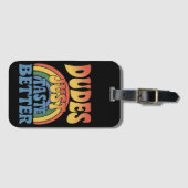 ダデズジャストテイストベターレインボーゲイプライドヴィンテージ ラゲッジタグ (正面横)