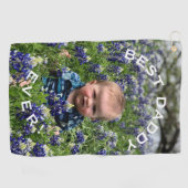 ダデ最高のィエバーの写真とタイポグラフィゴルフ ゴルフタオル (横)