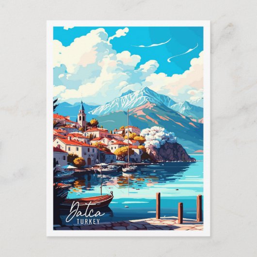 ダトカトルコヴィンテージ旅行イラストレーション ポストカード (正面)