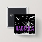 ダドキュラパープルドリッピングフォント飛んでいるこうもり 缶バッジ (正面&裏面)