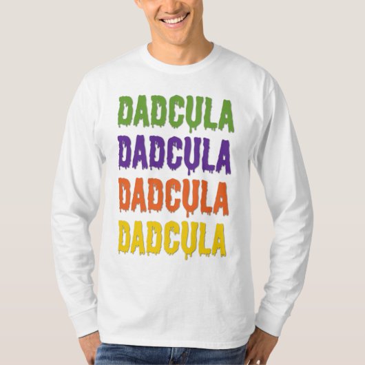 ダドキュラ垂れフォントのハロウィン汎用コスチューム Tシャツ (正面)