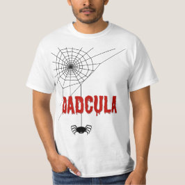 ダドキュラ 滴る血のフォントとスパイダー Tシャツ