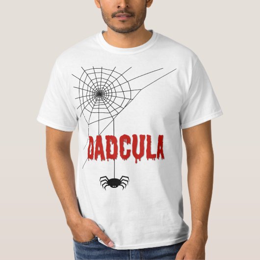 ダドキュラ 滴る血のフォントとスパイダー Tシャツ (正面)