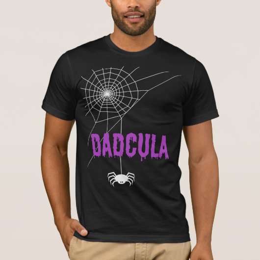 ダドキュラ 滴る血 フォントとクモ Tシャツ (正面)