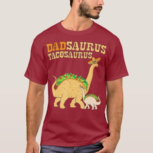 ダドサウルスタコサウルスパパタコ恋人の恐竜 Tシャツ (正面)