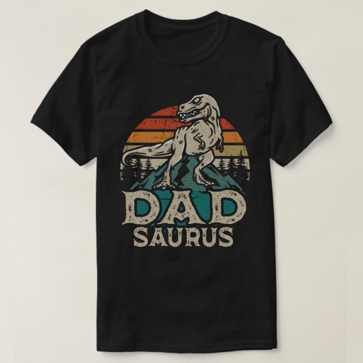 ダドサウルス恐竜パパパパサウルス父の日 Tシャツ (デザイン正面)